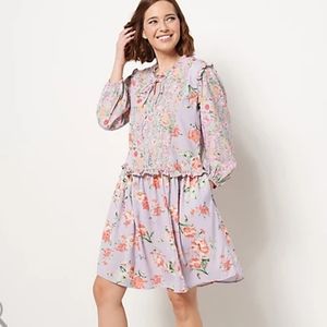 Tolani Collection Mae Orchid Long Sleeve Dress with Ruffle Trim